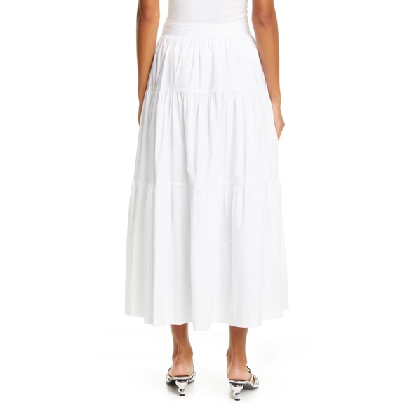 Staud Tiered Stretch Cotton Maxi Skirt - Picture 6 of 11